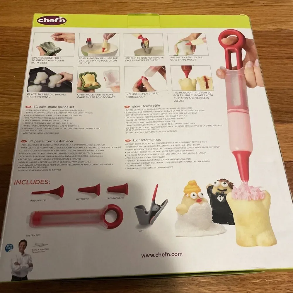 CHEF'N CAKE CREATURE AND PASTRY PEN 3D CAKE SHAPE BAKING SET‎ NOB